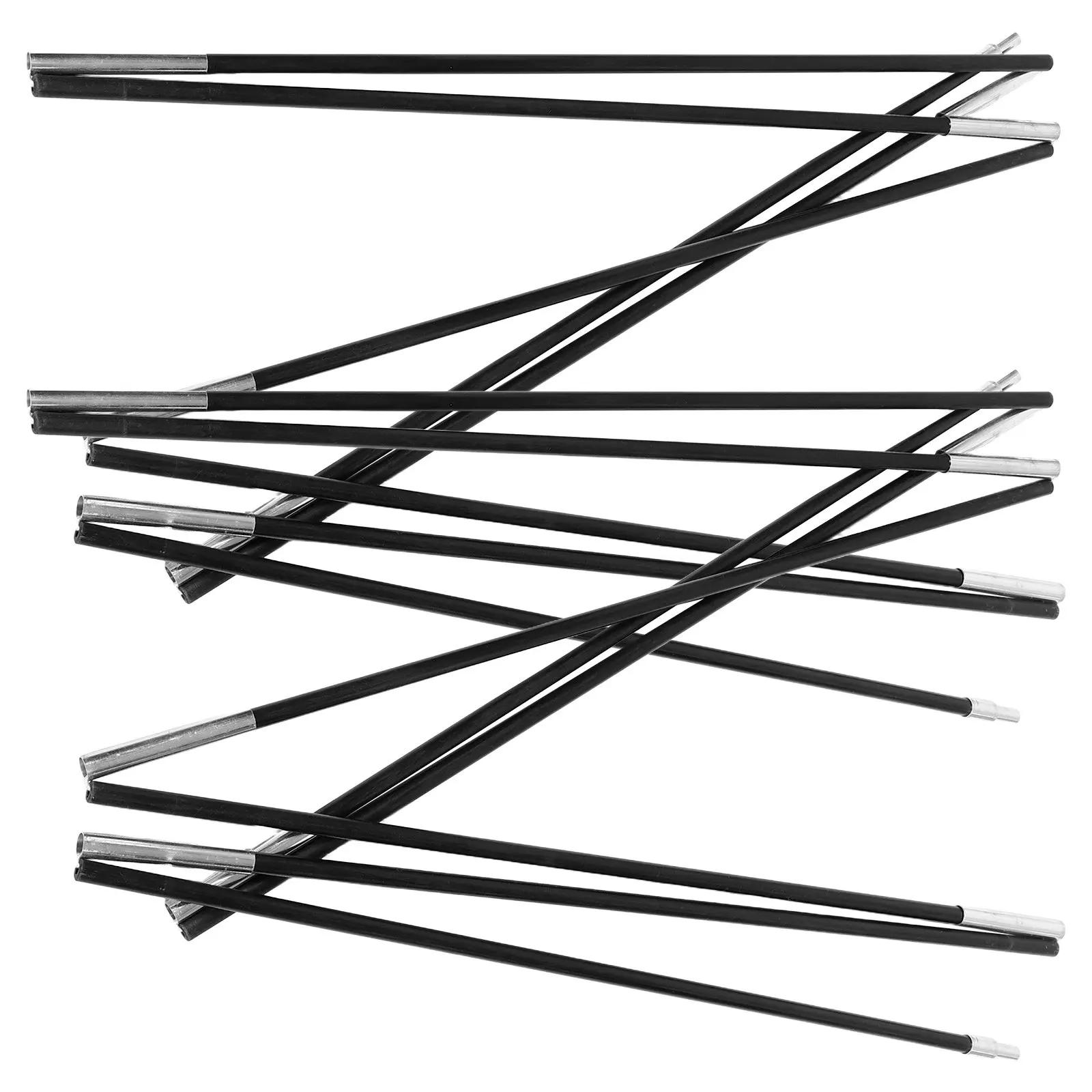 

2Pcs Outdoor Tent Poles Foldable Fiberglass Tent Rods Camping Hiking Canopy Tarp Support Frame Replacement Repair