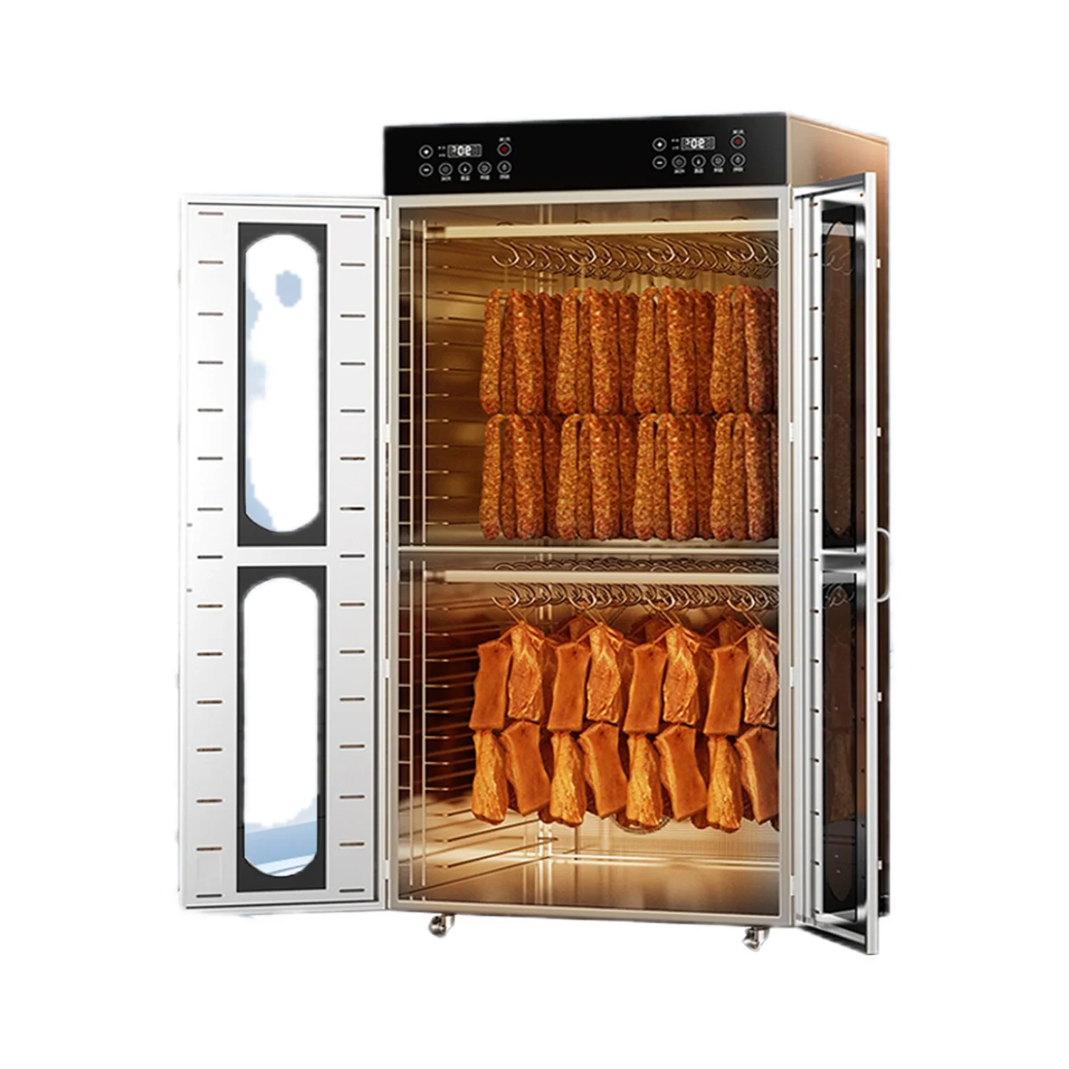 

Промышленный дегидратор для пищевых продуктов: для переработки колбас, курицы, утки, свинины, говядины, фруктов, овощей; машина для производства мясных изделий и колбас