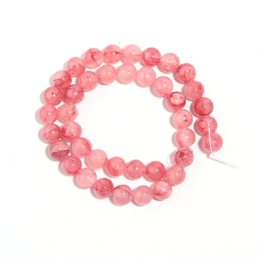 Natural Persian Jade Stone Beads Pink Color Loose Spacer Gem Bead for Jewelry Making DIY Necklace Accessories 4/6/8/10/12mm