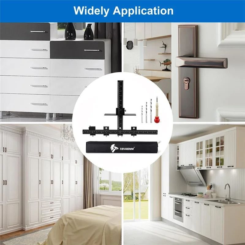 أجهزة خزانة الألومنيوم ETRT، دليل حفر محدد اللكم، دليل حفر الخشب لتركيب مقابض المقابض Dur