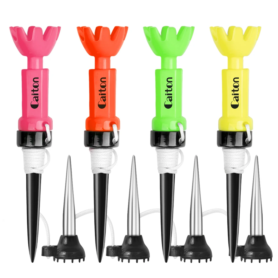 Caiton 4색 높이 조절 골프 티 – 78-88mm, 360° 회전, 문어 디자인, 안정적이고 내구성이 뛰어난 충격 저항 골프 장비.