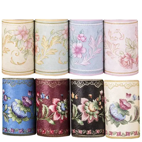 Waist Line Wall Sticker Kitchen Waistline Bathroom Toilet Waterproof Self Adhesive PVC Wallpaper Border Floral Wall Paper