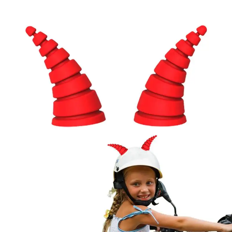 2pcs Horns for Head Cover Colorful Horns Headwear Cute Decoration Stable Motorbike Head Cover Decor Head Cover Decoration Horn