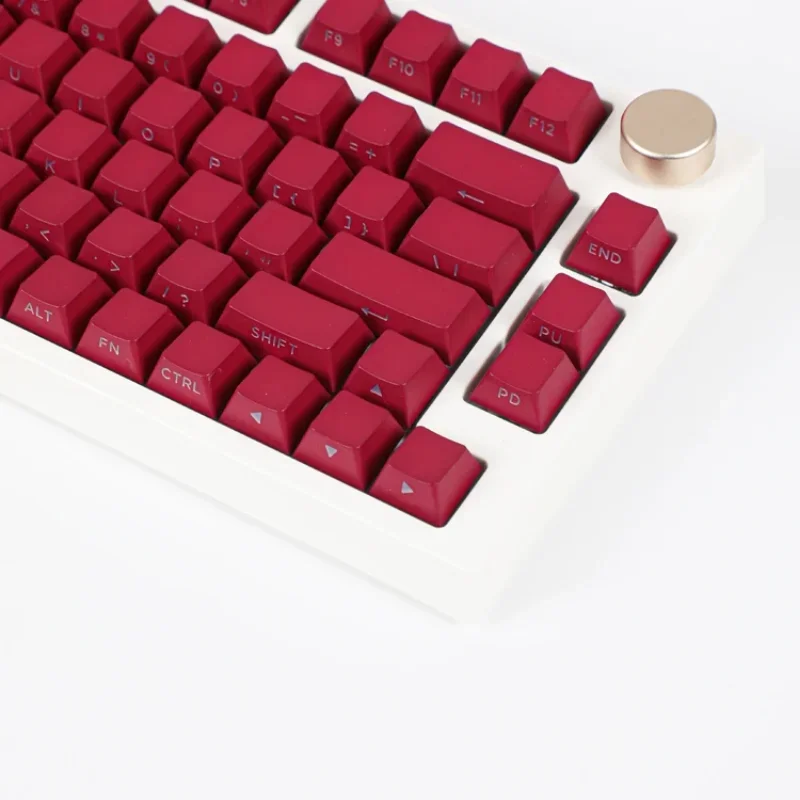 Burgundy red keycap side engraved solid color transparent PBTOEM68758098 keyboard cap