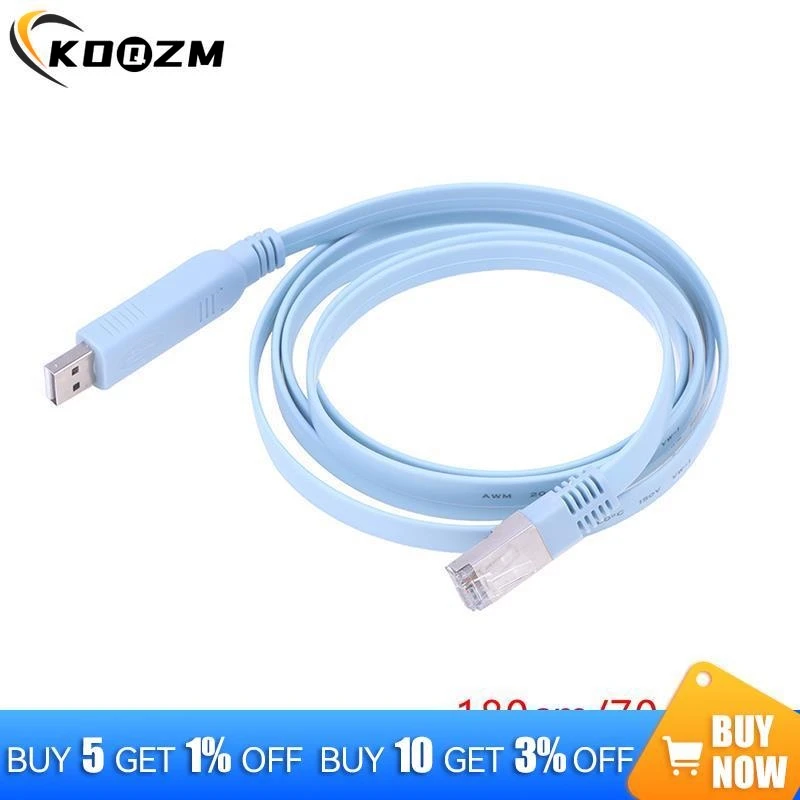 1,8 m USB zu RJ45 USB zu RS232 seriell zu RJ45 Cat5 Konsole Adapter Kabel Kabel für Cisco Router neu