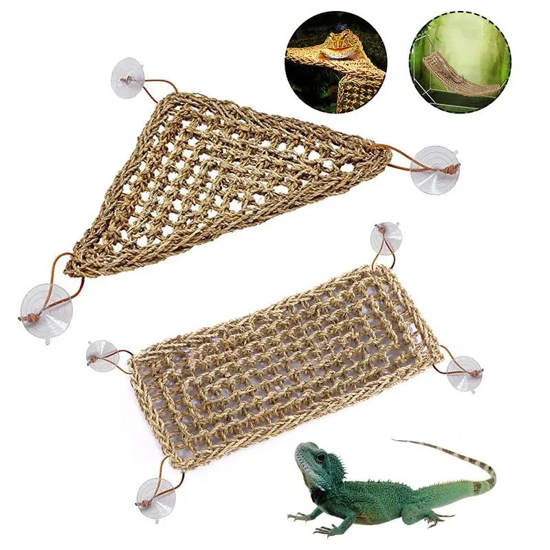 Reptile Lizard Hammock Hamster Reptile Grass Mat Pet Bed Seaweed Hammock Swing Pet Reptile Toy Hanging Bed Mat Hanging Sofa