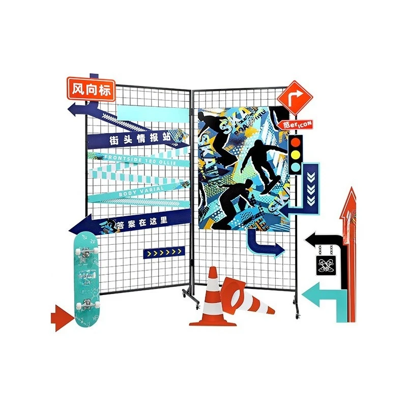 Street style grid window decoration scene arrangement, prop display ornament