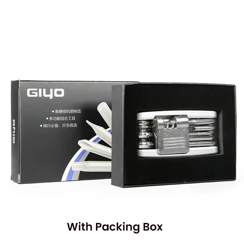 GIYO 12 in 1 Bicycle Multi Tool Portable Mountain Bike Chain Splitter Hex Spoke Screwdrivers Tire Lever Cycling Repair Tool