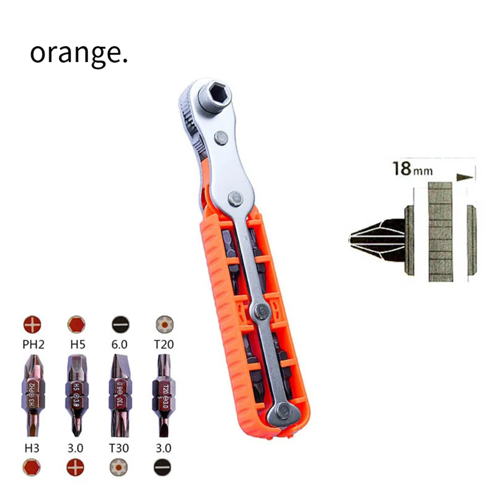 

Bidirectional Ratchet Screwdriver Storage Buckle Design Convenient Batch Head Storage Comfortable Grip And Effortless