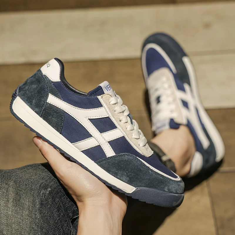 

2025 весенняя новая мужская парусиновая обувь, модная повседневная обувь в полоску, модная классическая обувь для образа жизни, мужские удобные повседневные кроссовки