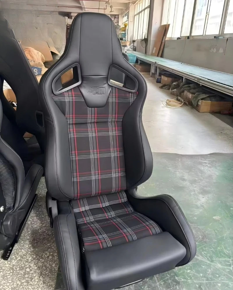 Picture 5: Racing Seats Pair With Dual Lock Sliders Black Red Universal Back