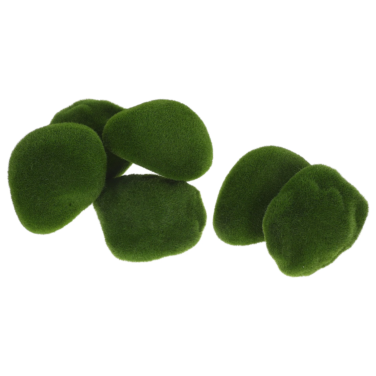 

6 Pcs Simulated Moss Decoration Crafting Rocks Artificial Floral Grass Ball Pvc for