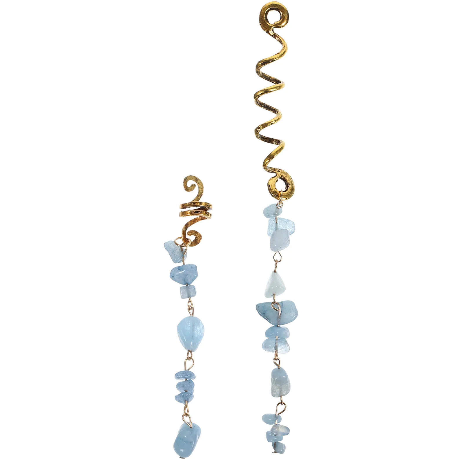 

2Pcs Hair Braid Cuffs Jade Pendant Spiral Dreadlock Accessories Hair Jewelry for Braids Party Photo Shoot Dreadlock Pendant