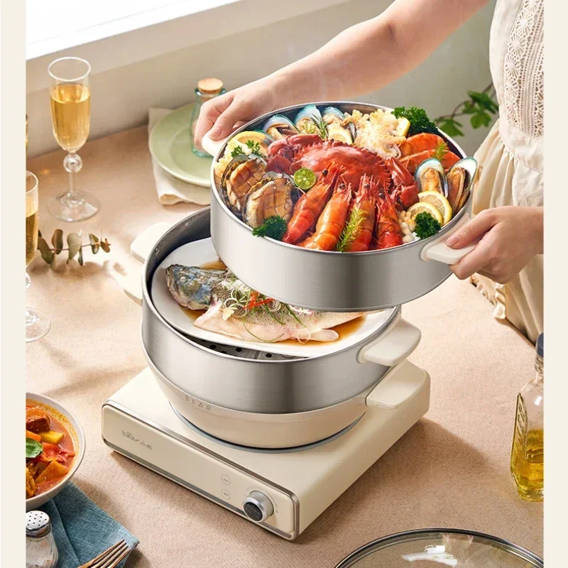 Electric Cooking Pot Small Mini Hot Pot Student Dormitory Instant Noodle Non-stick Pot Household High-power Food Steamer