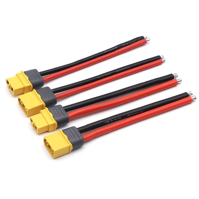 30PCS Amass Connector XT60H Pigtail Wire XT60 Female Male Plug 12AWG 150mm For RC Lipo Battery Airplane