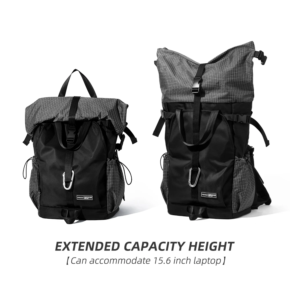 Men\'s Backpack Roll Top Travel Expandable Large Capacity Backpack Waterproof Outdoor Motorcycle Riding Hike Sports Bags