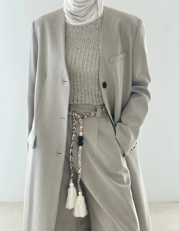 Esclusivo KWTX 2025. Set blazer da donna con scollo tondo + pantaloni con coulisse - Abbigliamento da ufficio alla moda di alta qualità