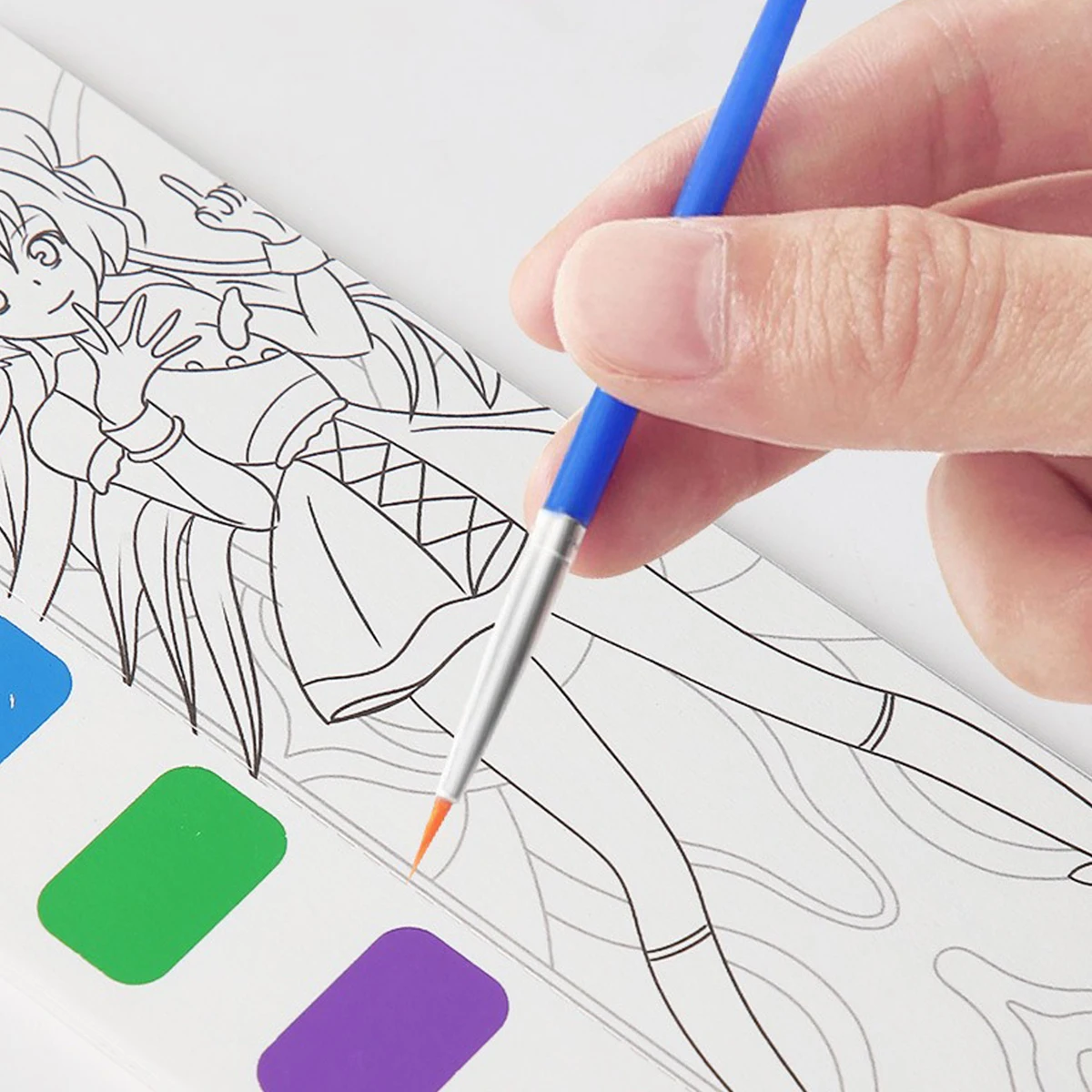 12Pages Coloring Book Portable Watercolor Painting Book Graffiti Picture Book Painting Drawing Toys For Children Gift Stationery