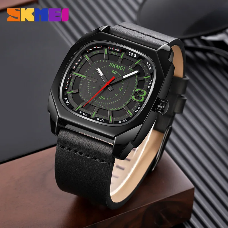 Skmei Fashion Casual Retro Square Quartz Watch Men's Fashion Sense Locomotive Style Men's Watch Student's Watch