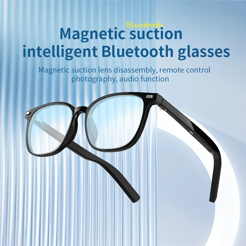 3 in 1 Magnetic Smart Bluetooth Glasses Anti-blue Light Anti-ultraviolet Night Vision Lenses Bluetooth Audio Call Music Eyeglass