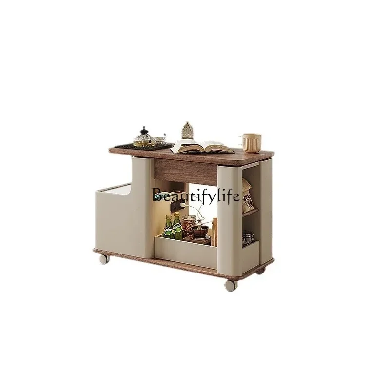 

35FG26*Movable tea table living room sofa rotating small apartment boiling water multi-functional lifting coffee table balcony t