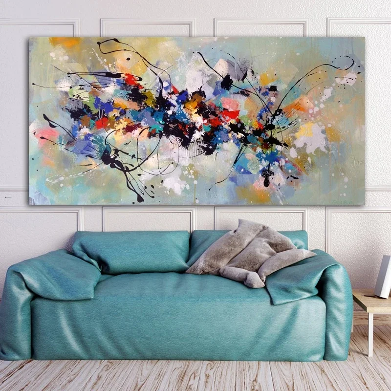 Abstract Oil Painting on Canvas Colorful Posters and Prints Scandinavian Cuadros Wall Art Picture for Living Room Home Decor