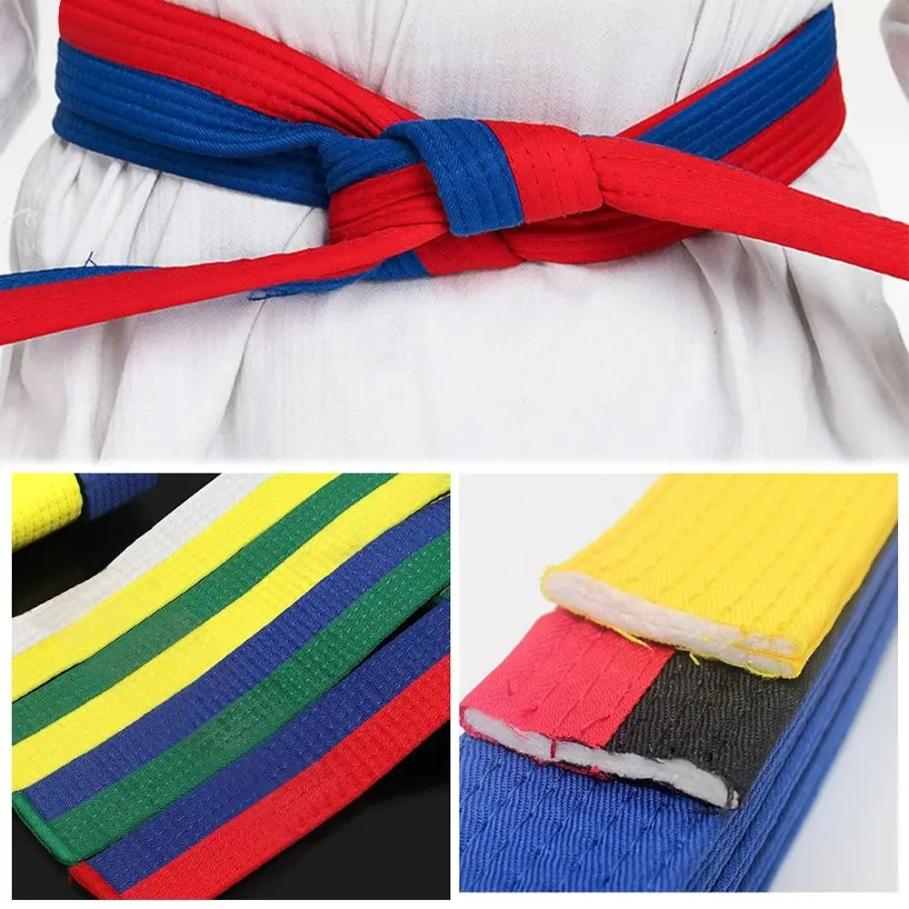 

1Pcs TKD Aikido Uniform Taekwondo Belt Polyester Cotton Easy Fasten Judo Karate Ranking Waistband Colored 240cm