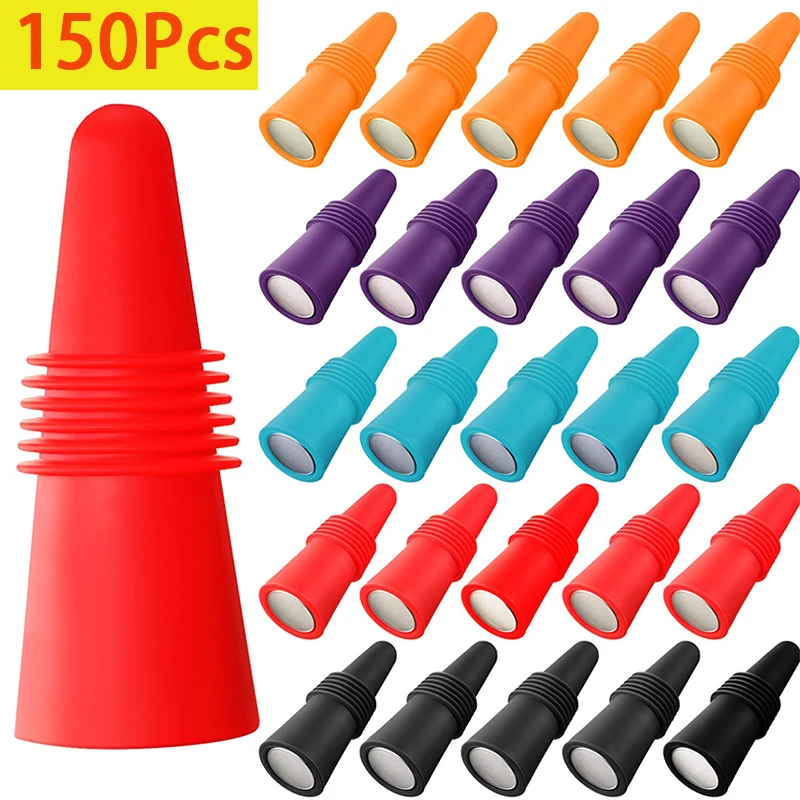 

150Pcs Wine Bottle Stopper Beer Cap Stopper Cork Sparkling Leak Proof Champagne Bottle Sealer Stoppers Wine Bar Accessories