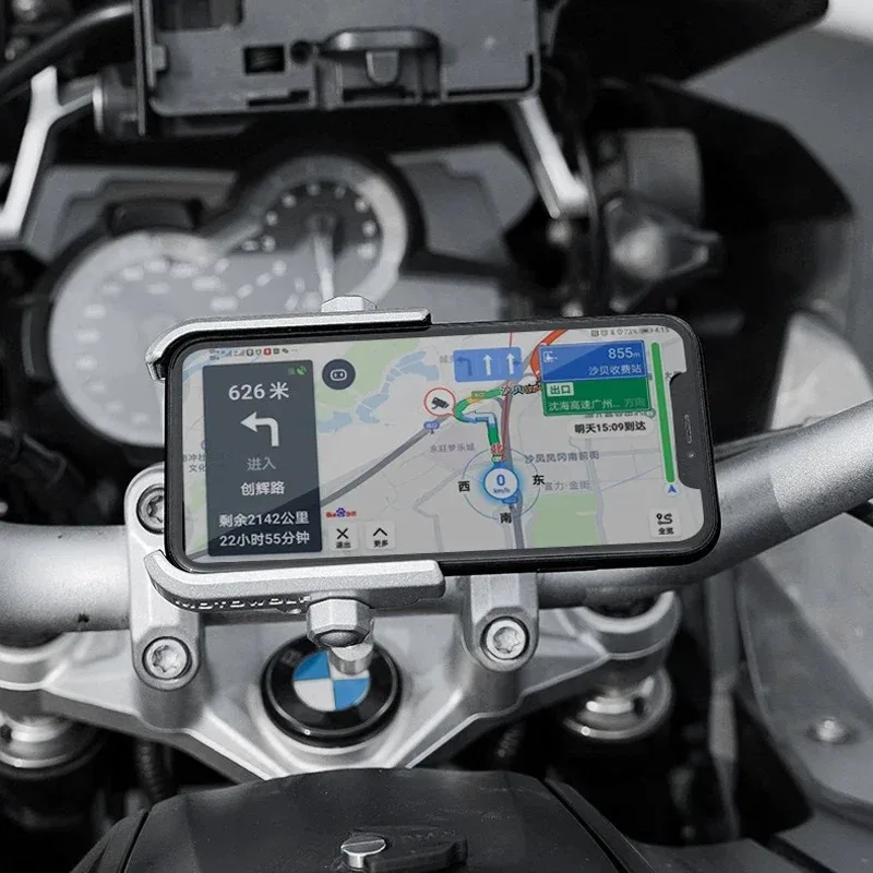 360 Degree GPS Electric Bike Aluminum Alloy Motorcycle Motorbike Bicycle Handlebar Phone Holder Stand Mount Bracket Shock Absorb