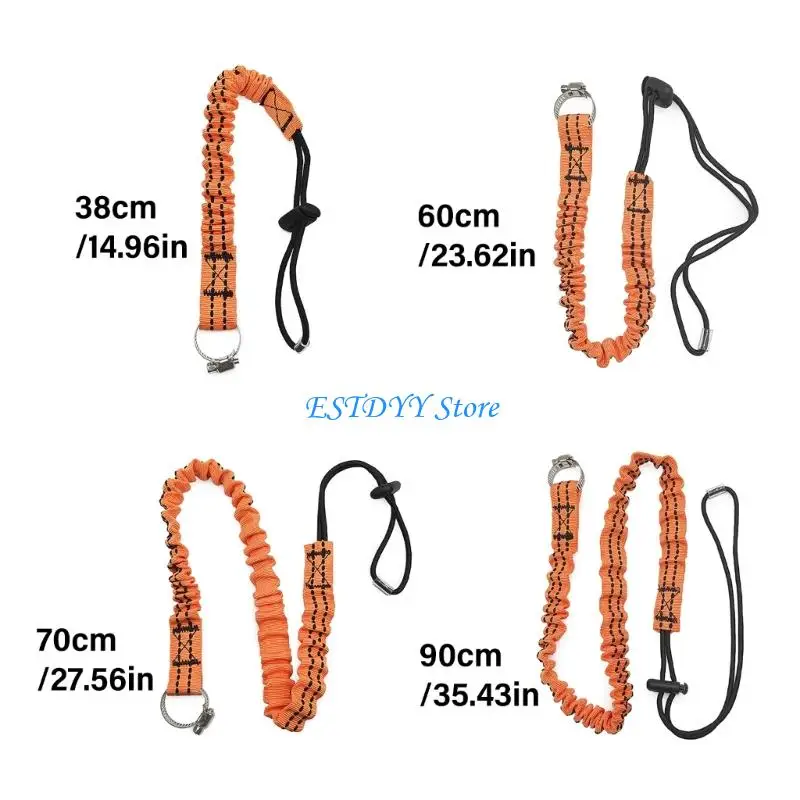 Cordón herramientas portátil G6DE con abrazaderas manguera fijas, cuerda seguridad gruesa, correas elásticas cordón