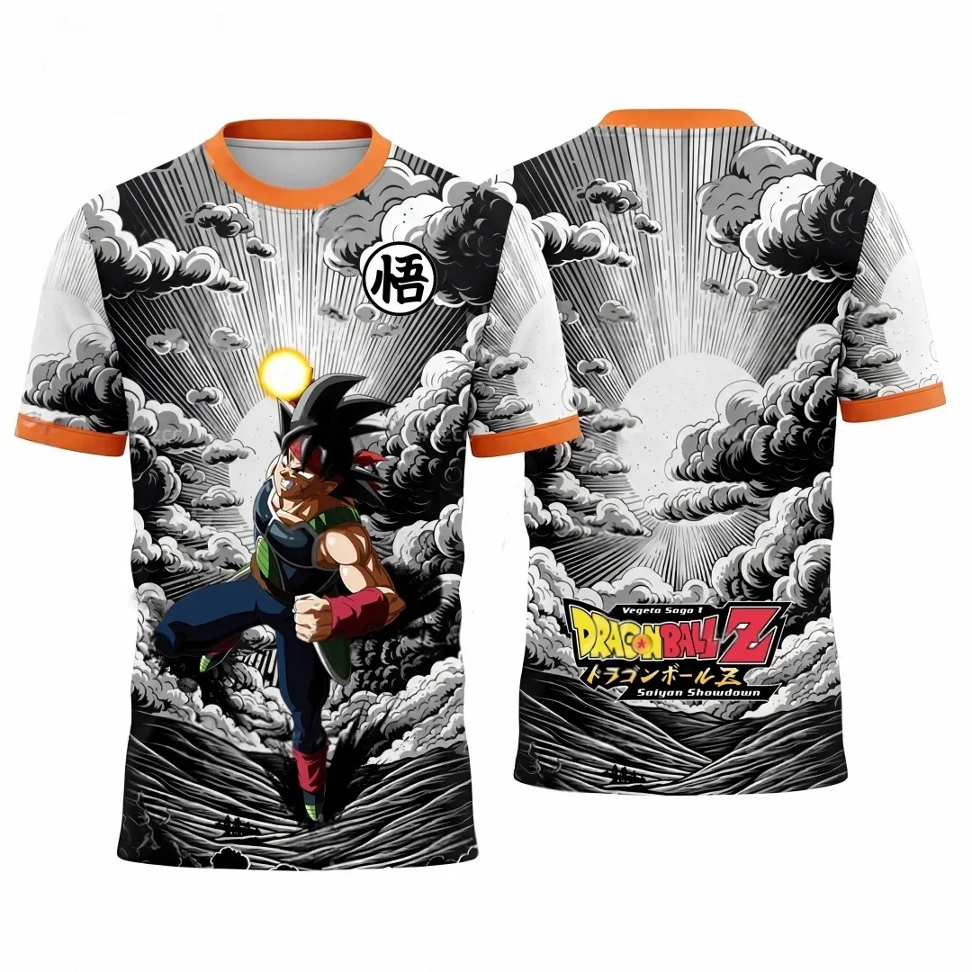 Summer 2026 Dragon Ball Saiya Chapter Element Gas Bullet Theme 3D Printed Breathable Quick Dry T-shirt Adult Parent-child Top