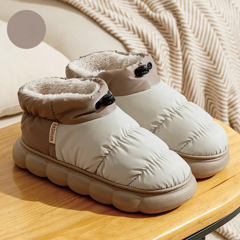 2023 Winter Cotton Shoes for Women Keep Warm Waterproof Down Unisex Snow Boots Plush Chunky Platform Outdoor Non-Slip Ankle Boot