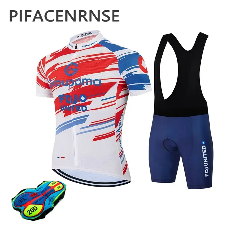 

2026 FDJ Team Training Cycling Clothing Breathable Men Short Sleeve Mallot Ciclismo Hombre Verano Pro Sports Cycling Jersey Sets