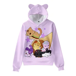 Aphmau Merch-Sudadera con capucha para hombre y mujer, ropa de calle Harajuku, Hip Hop, Kawaii, con orejas de gato, para niños