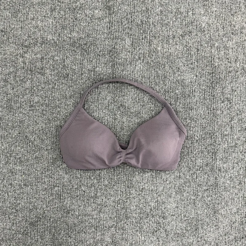 الرياضة الصدرية Strappy الصدرية أعلى النساء عالية دعم رقيقة حزام الرسن الرياضة سلس حمالات الصدر Scrunch تجريب اليوغا تانك