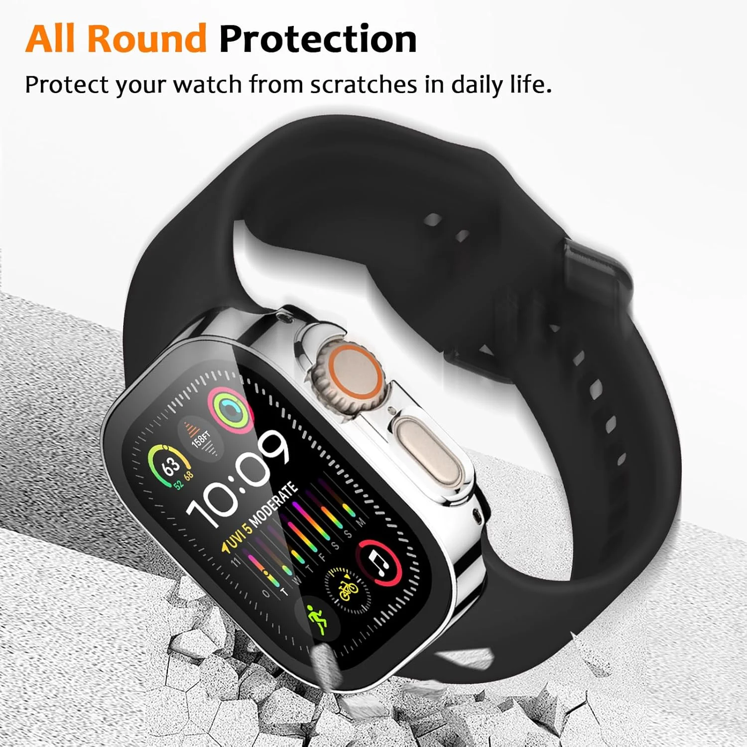 Screenprotector voor Apple Watch Ultra 2 Case 49 mm 45 mm 41 mm 44 mm 40 mm accessoires Cover Gehard glas iWatch serie 9 8 SE 7 4