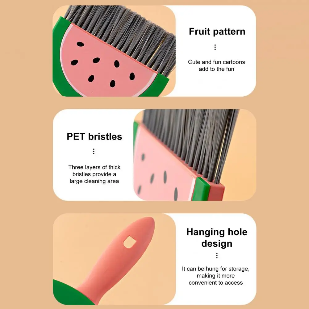 Essentials with Unique Design 2pcs Mini Set with Soft Bristles Portable Broom Dustpan for Keyboards Desktops Corners Fruit