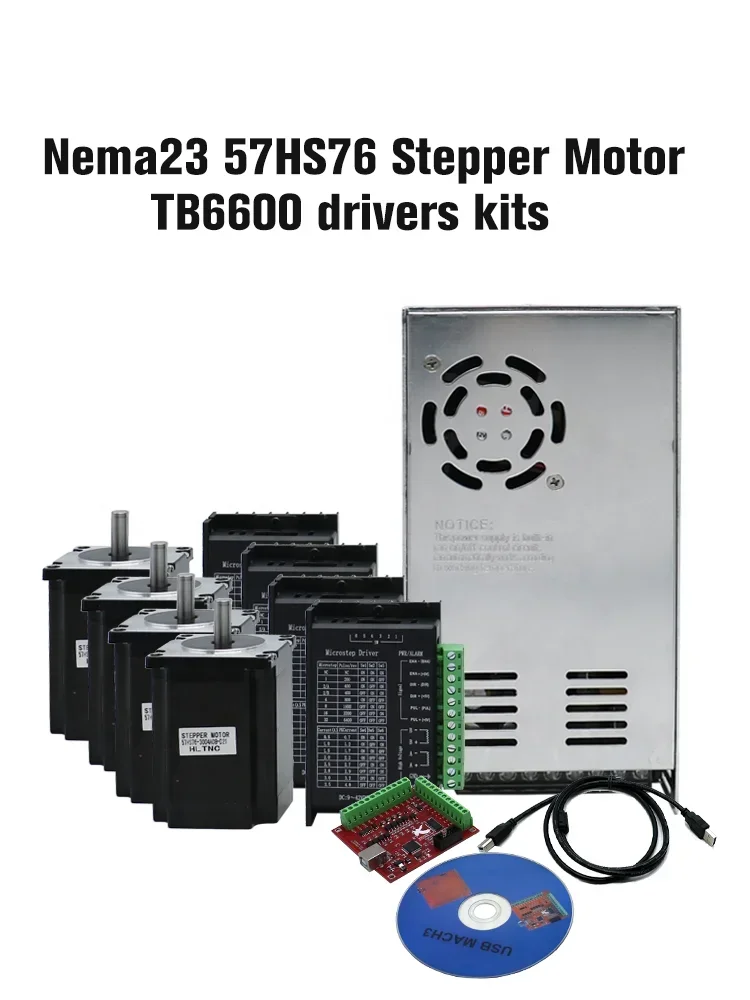 جديد 57HS76 3004 Nema 23 محرك متدرج مجموعة 2nm 2-Phase Nema 23 محرك متدرج وسائق TB6600 Kit