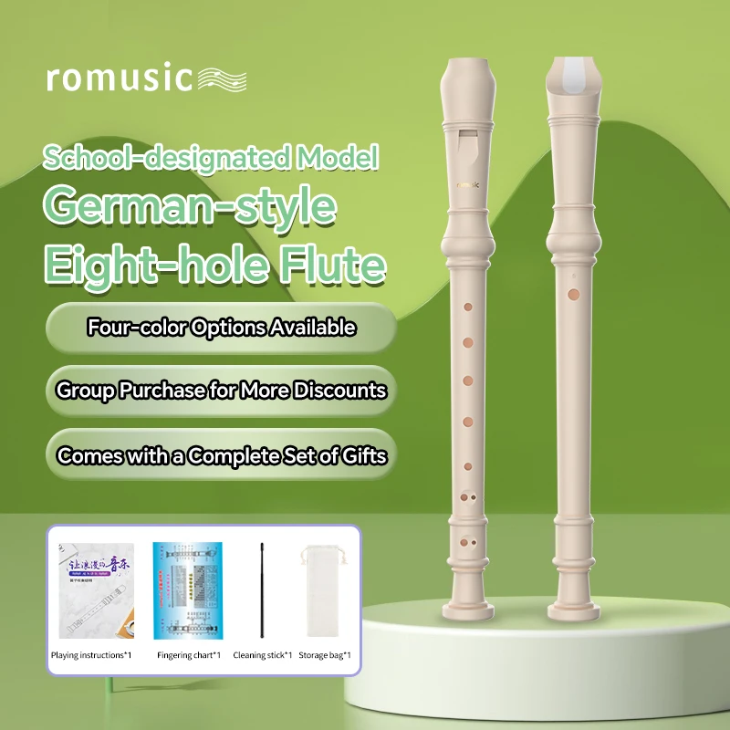 Soprano Recorder for Kids Beginners, Recorder Instrument German Style C Key 3 Piece ABS with Cleaning Rod, Fingering Chart