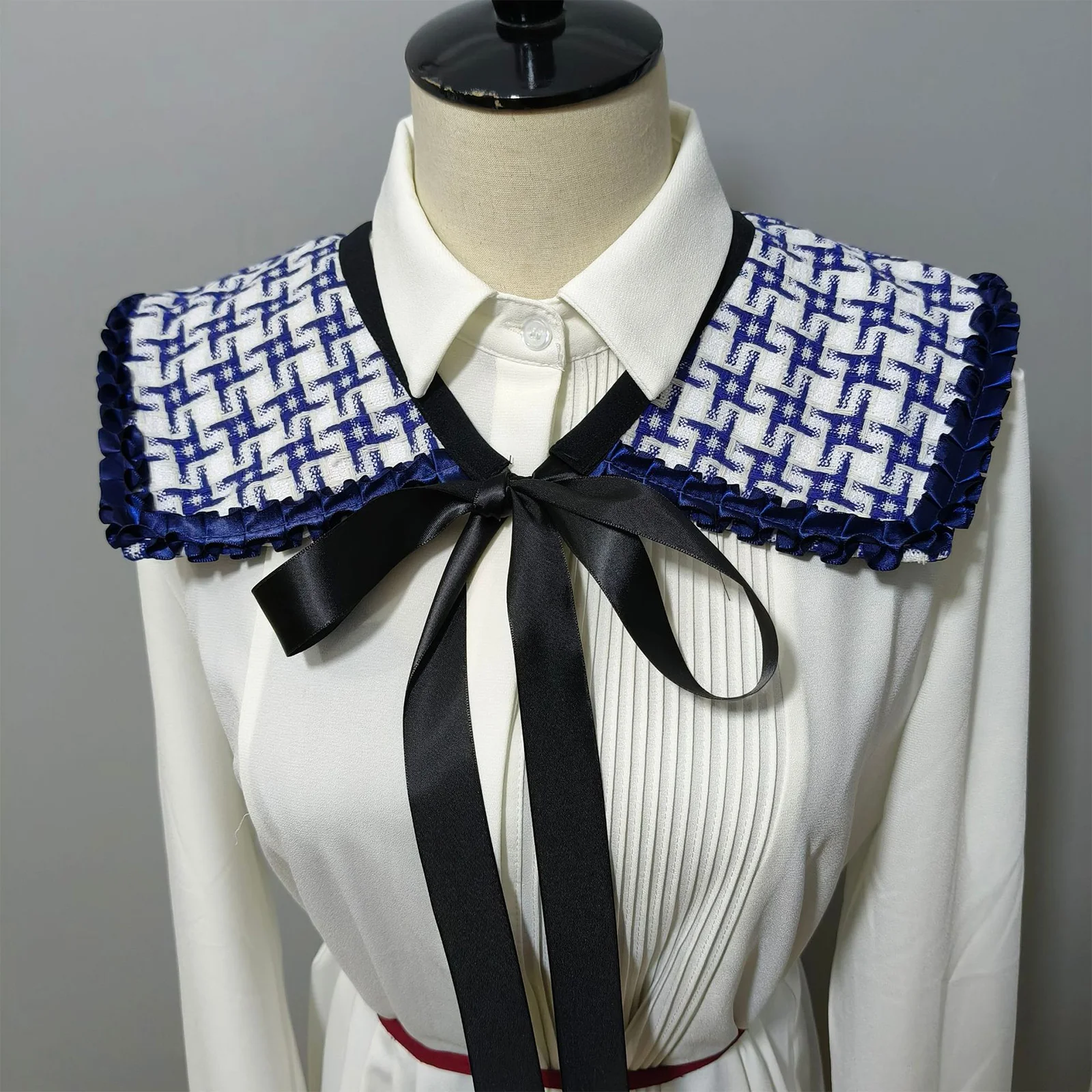 1Pc Detachable Fake Collar Shawl Renaissance Court Noble Collar Victorian Neck Ruff Medieval Fake Collar with Cuffs Cosplay Prop