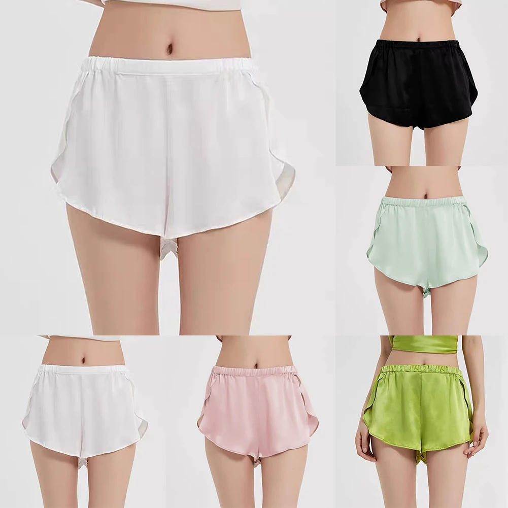 Men\'s Sexy Panties Boxer Trunks Pajamas Side Split Lounge Boxershorts Home Sleep Underwear Breathable Lingerie Underpants