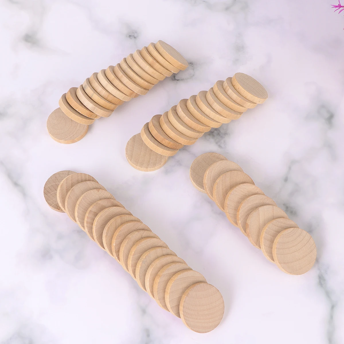 

50pcs Round Discs 30Mm Width 5Mm Thickness Natural Diy Costume Buckles Decor Crafts Teaching Props Premium Pieces