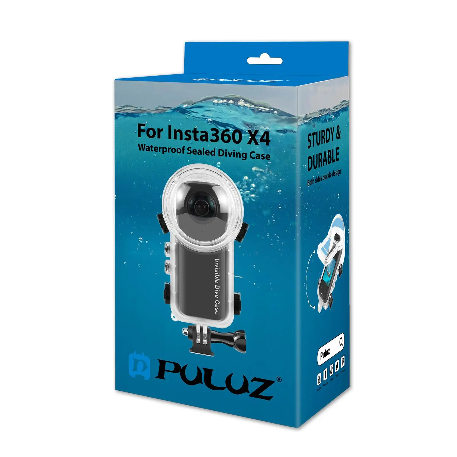 PULUZ 50m Wasserdichtes, Versiegeltes Tauchgehäuse für Insta360 X4 Unterwasser-Schutzhülle Sport-Action-Kamera-Zubehör – Detail 11