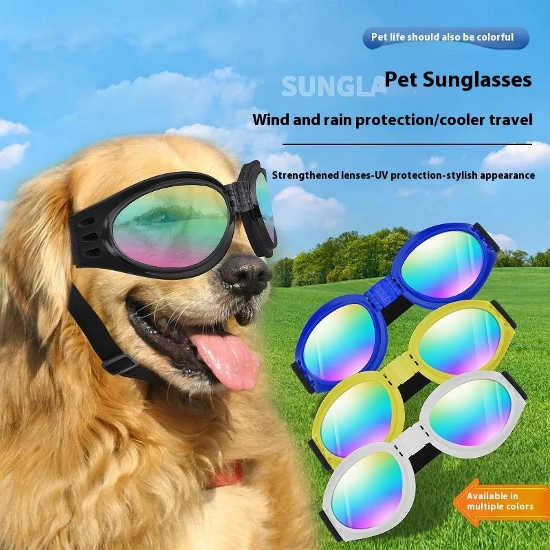 

Color Pet Dog Goggles Sunglasses Anti-UV Sun Glasses Eye Wear Protection Windproof Outdoor Riding Dog Props Dog Accessories