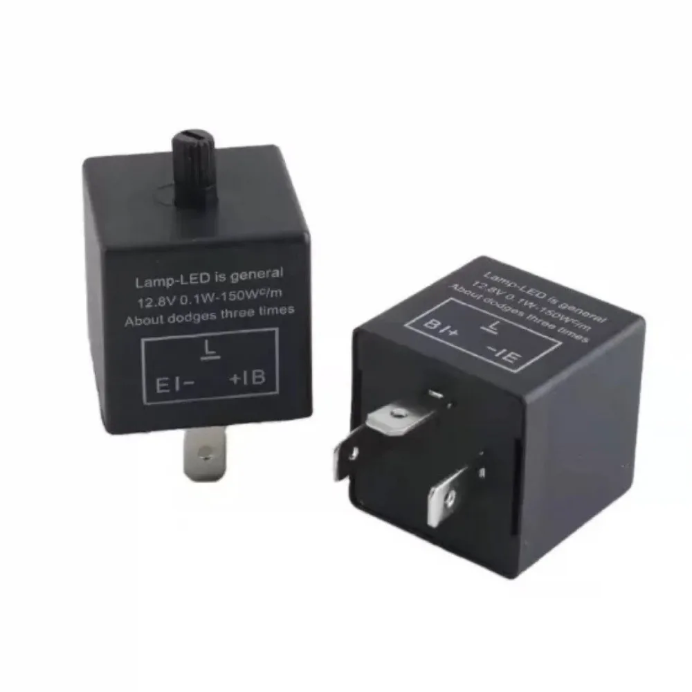 12V LED Flasher Relay 3 Pin 0.1W-150W Adjustable Flasher Relay Plug and Play Adjustable LED Flasher Blinker Relay