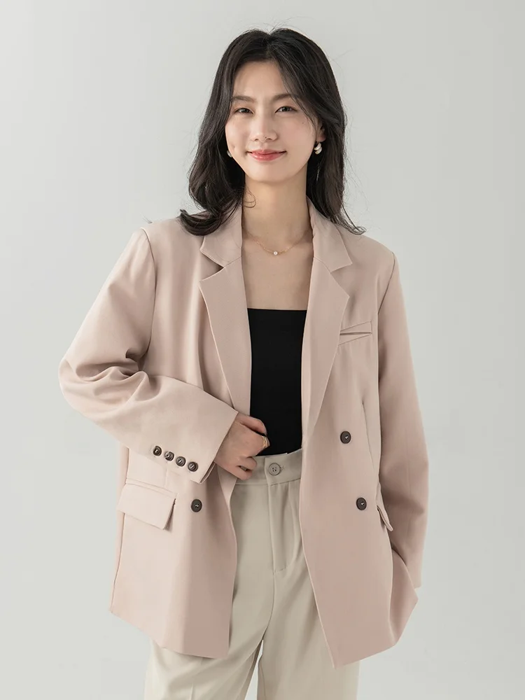 

Женский повседневный костюм Gansen: пиджак с улучшенным дизайном, простота и элегантность, полиэстер, однотонный, для офиса, с длинными рукавами, свободный крой.