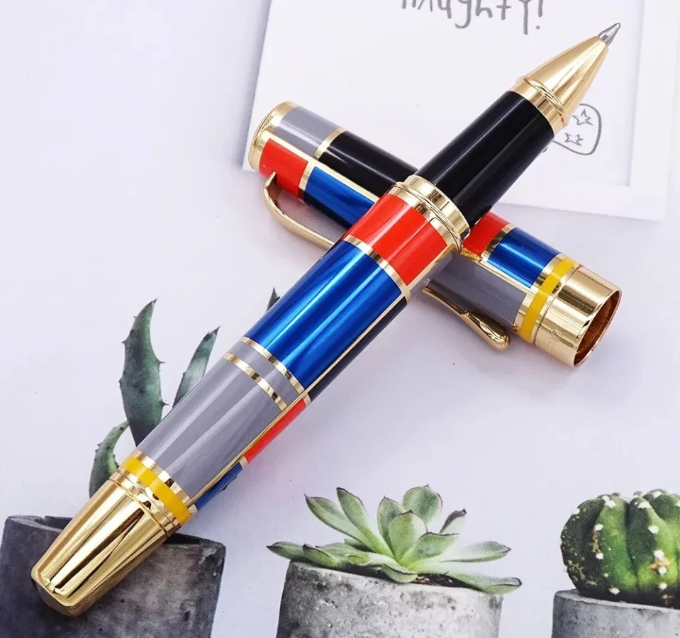 For Original Hero 767 Roller Ball Pen Golden Trim Fashion Colored Ink Pen Smooth Refill Ideal Gift for Graduate Business