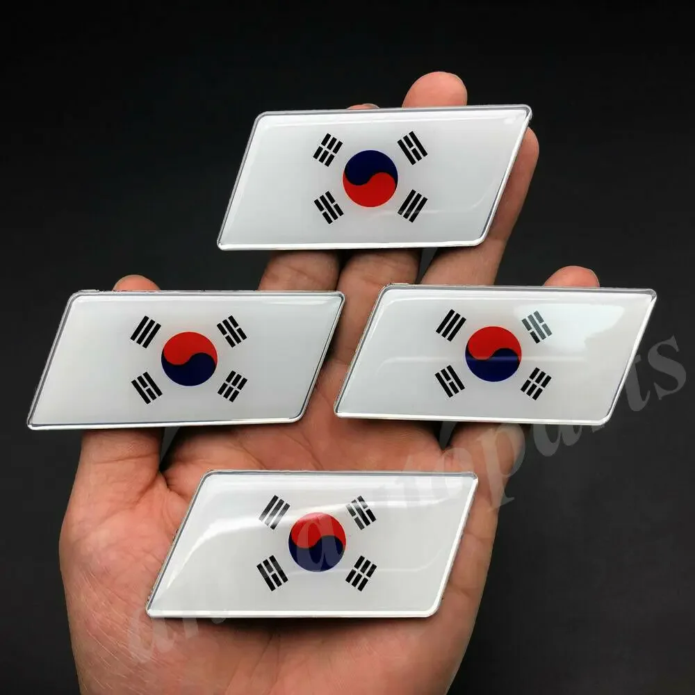 

4x Korea Korean Flag Car Fender Emblem Badge Motorcycle Fairing Decals Sticker