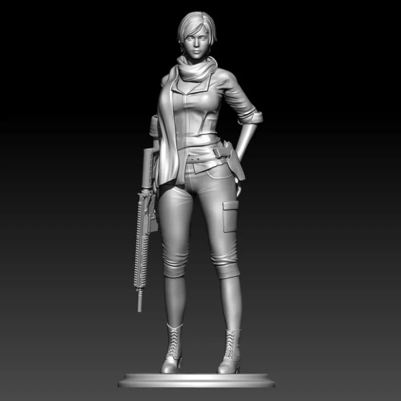 

1/24 Resin Model Female Soldier Figurine Unpainted No Color RW-581