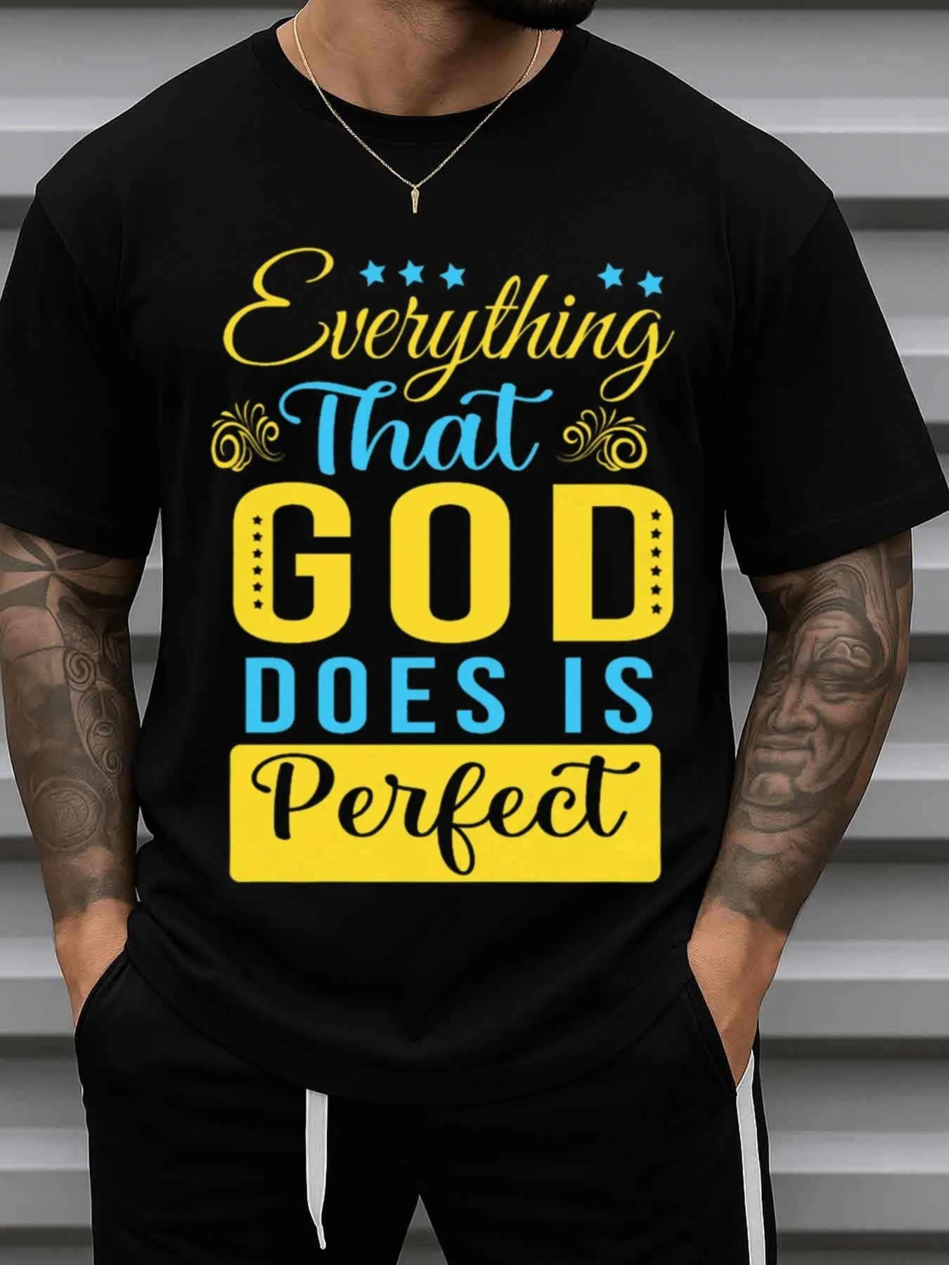 Men's Plain T-Shirt with the Slogan 